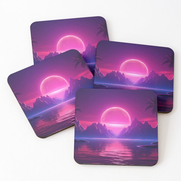 Item preview, Tropical Dreamscape: Synthwave Sunset Paradise designed and sold by Mullet Monkey.