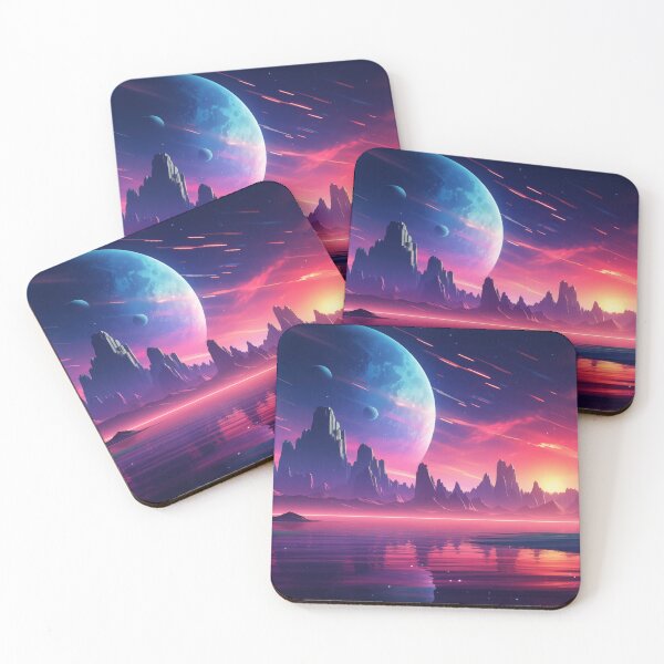 Item preview, Retrofuturistic Tropics: Sunset Vibes in Neon Glow designed and sold by Mullet Monkey.