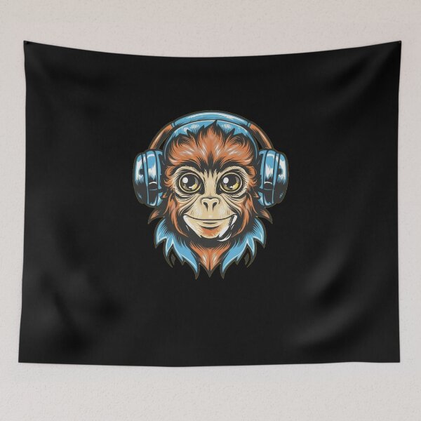 Item preview, Baby Monkey Wearing Headphones: Tiny Tunes, Big Smiles designed and sold by ArtfulNook.