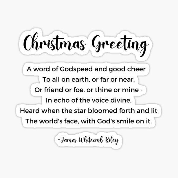Item preview, Christmas Greetings Poem by James Whitcomb Riley designed and sold by SharkPrintables.