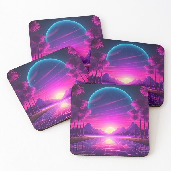 Item preview, Synthwave Serenity: Sunset Bliss in Tropical Hues designed and sold by Mullet Monkey.