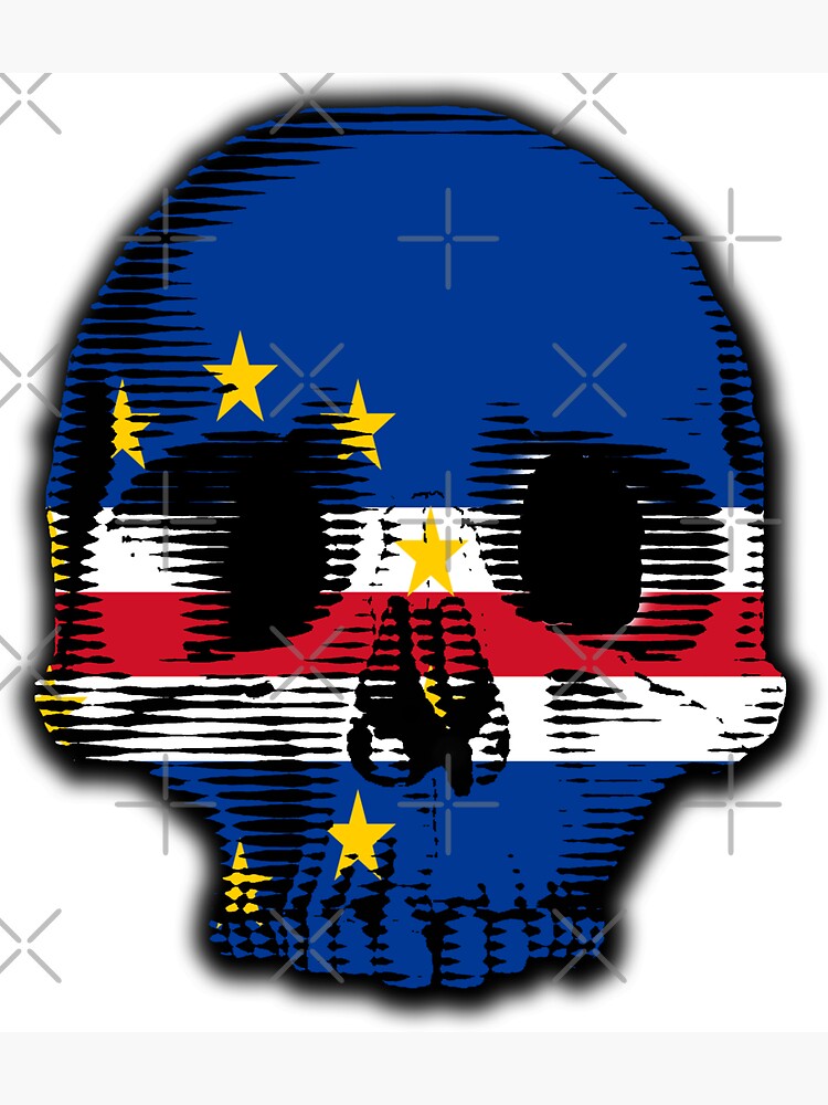 Cape Verde Flag Skull Distressed Vintage Retro by thespottydogg