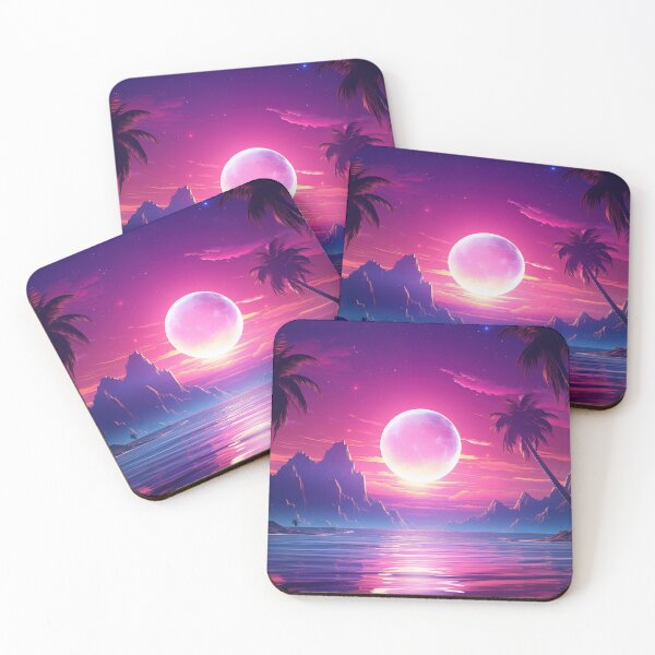 Item preview, Tropical Synthwave Mirage: Sunset Serenity designed and sold by Mullet Monkey.