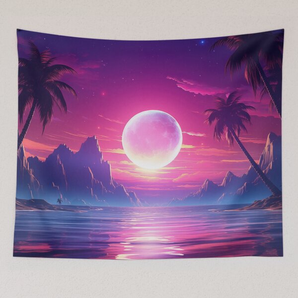 Item preview, Tropical Synthwave Mirage: Sunset Serenity designed and sold by Mullet Monkey.