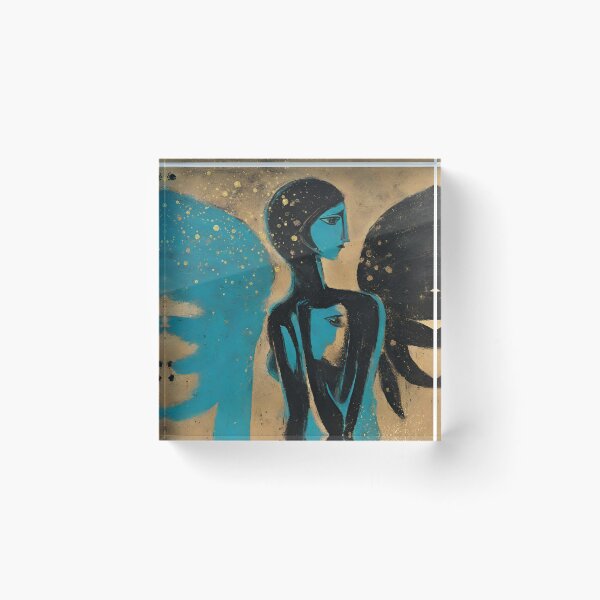 Item preview, Black + Turquoise Angel with Shimmering Gold designed and sold by Frenchifique.