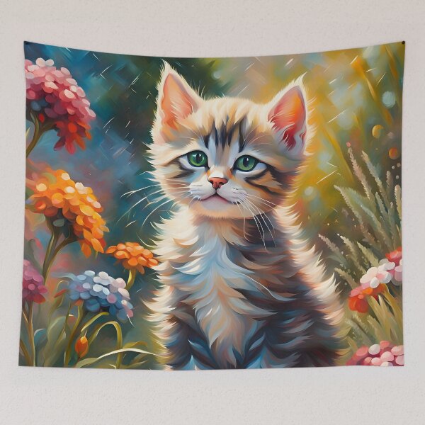 Item preview, Cute kitten in the garden  designed and sold by HofTao.