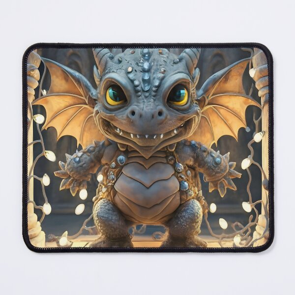 Item preview, Christmas Lights And Chibi Gargoyle Dragon  designed and sold by DragonRealms.