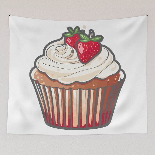 Item preview, Muffin with cream and strawberry. designed and sold by My-fake-places.