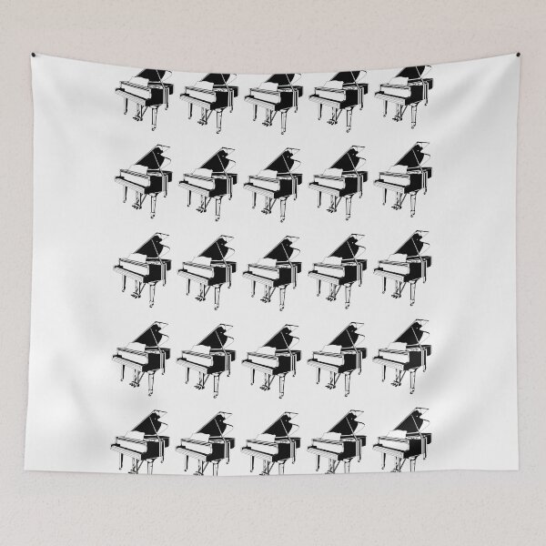 Item preview, Medium tiled piano textile design for pianists designed and sold by ElegantTeaTime.