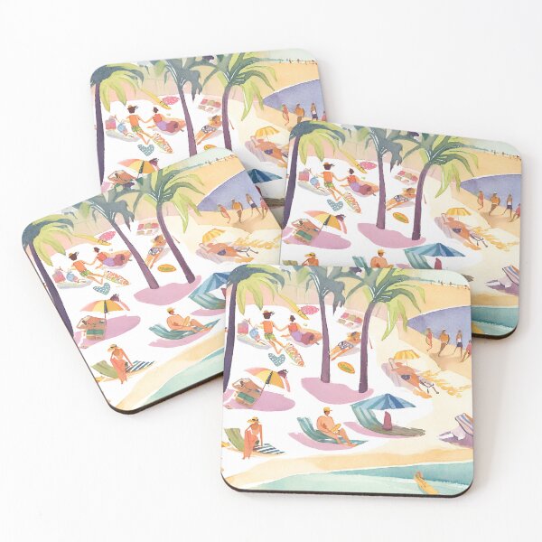 Item preview, Endless Beach Days No.1. Part of a Set of 4. Watercolor Styled. designed and sold by Meridian Threads.