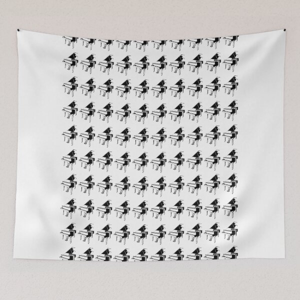 Item preview, Small tiled piano textile design for pianists designed and sold by ElegantTeaTime.