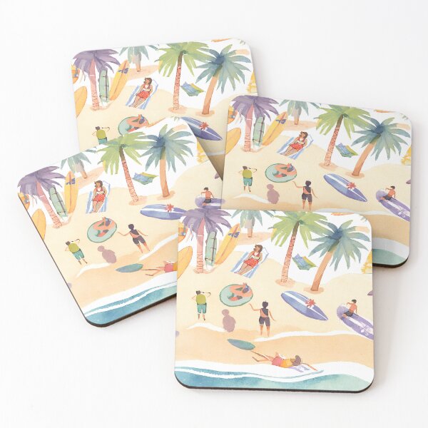 Item preview, Endless Beach Days No.4. Part of a Set of 4. Watercolor Styled. designed and sold by Meridian Threads.