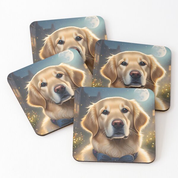 Item preview, Golden Retriever wearing black ribbon designed and sold by emaotx.