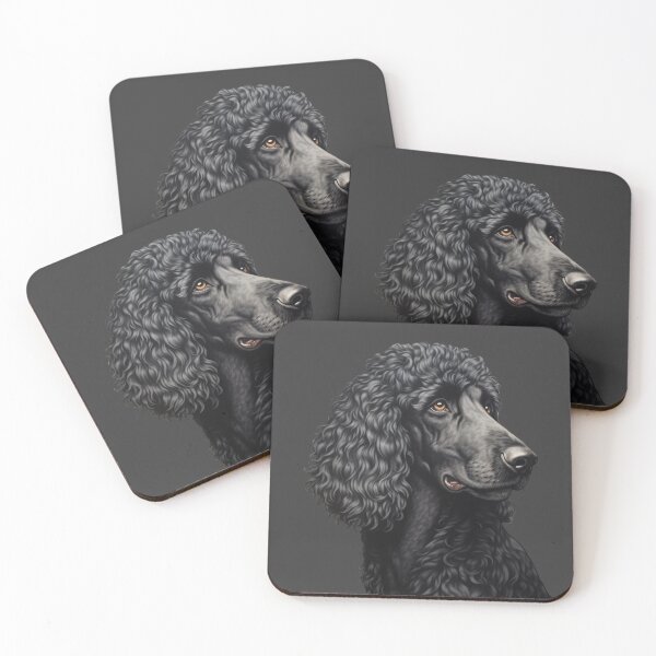 Item preview, Elegant Black Standard Poodle Portrait Artwork designed and sold by solrevolver.