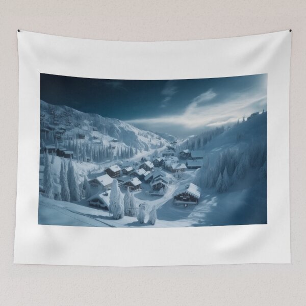 Item preview, Destination Art Vacation Winter Resorts Landscape Home Decor Oil Painting A448-1 designed and sold by MPCFICTION.