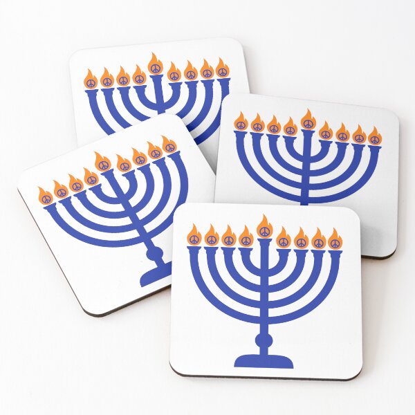 Item preview, Menorah with peace signs  designed and sold by Rachel the Artist .