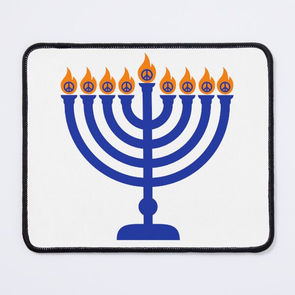 Item preview, Menorah with peace signs designed and sold by Rachel the Artist .