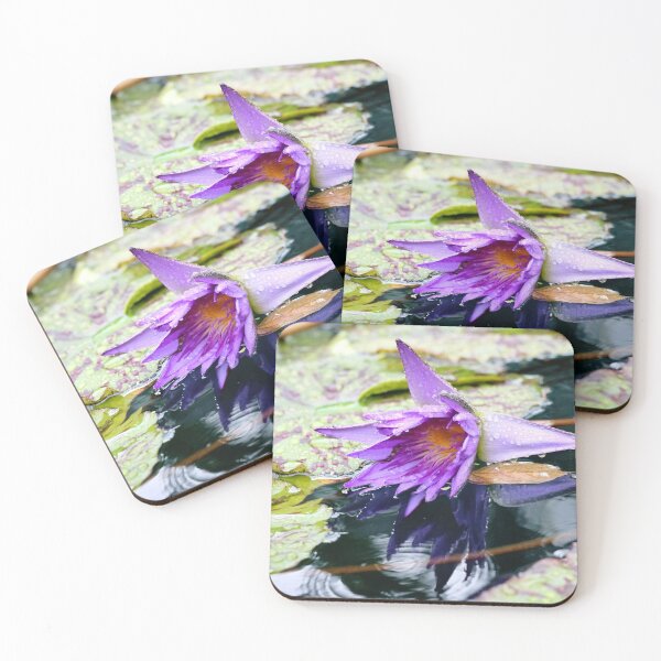 Item preview, Lotus Flower Purple Raindrops Lilypond Reflections designed and sold by Kizzydesign.