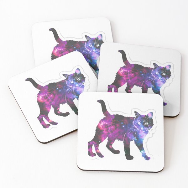 Item preview, nebula cat, Galactic Feline Elegance Sticker - Mystical Cat Silhouette Decal designed and sold by what-you-want1.