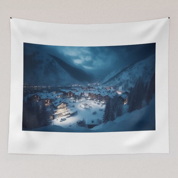 Item preview, Destination Art Vacation Winter Resorts Landscape Home Decor Oil Painting A448-4 designed and sold by MPCFICTION.