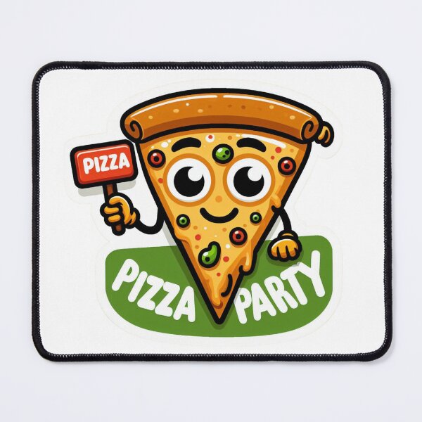 Item preview, Pizza Party Cartoon Character  designed and sold by BecDill.
