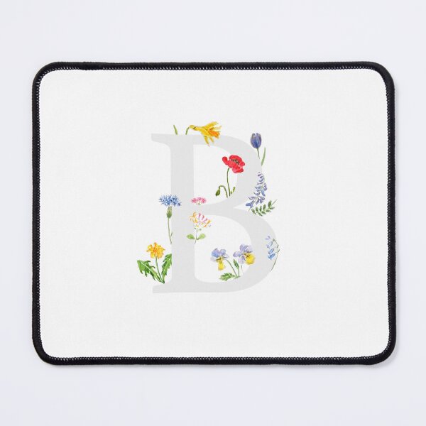 Item preview, botanical monogram alphabet b wildflowers hand painted designed and sold by ColorandColor.