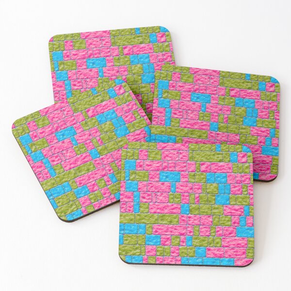 Item preview, 3D Pink Yellow and Blue Brick Texture  designed and sold by TheRulerofEarth.
