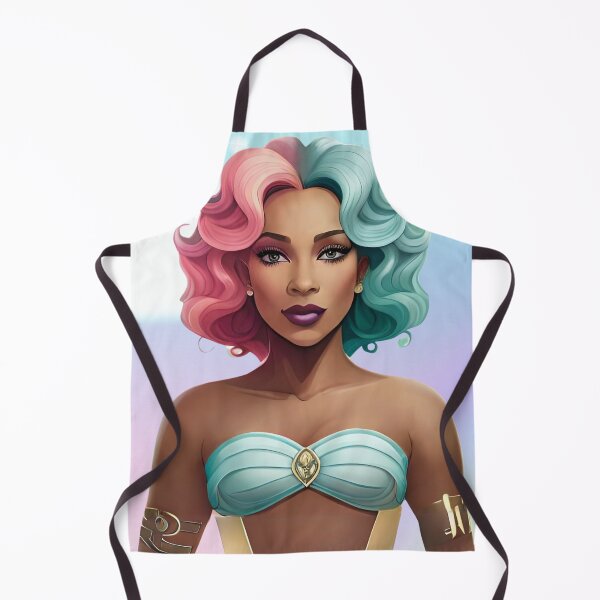 Item preview, Glam Woman Pink Blue Hair Goddess Sea Siren designed and sold by Melan Designs.