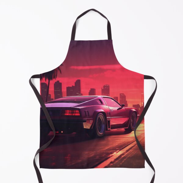 Item preview, Retro Ride: Tropical Sunset Echoes in Synthwave City designed and sold by Mullet Monkey.
