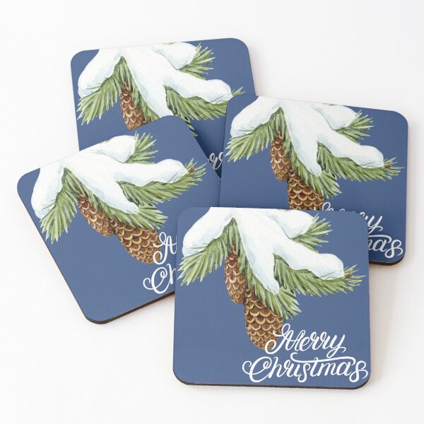 Item preview, Merry Christmas Snowy Pine Tree Cones. designed and sold by TidyKitchenInc.