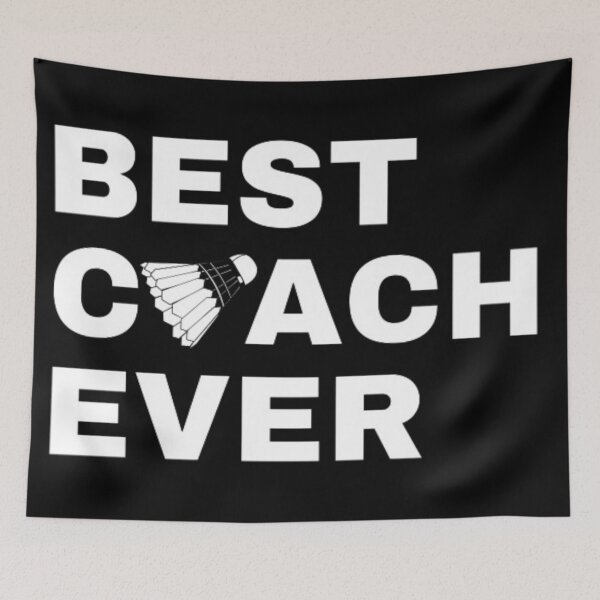 Item preview, Best Coach Ever Badminton - White designed and sold by GymWearDepot.