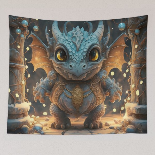 Item preview, Christmas Lights And Chibi Gargoyle Dragon  designed and sold by DragonRealms.