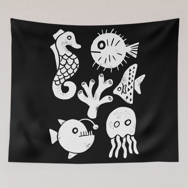 Item preview, Ocean Creatures Linocut Style designed and sold by S-and-W-4ever.