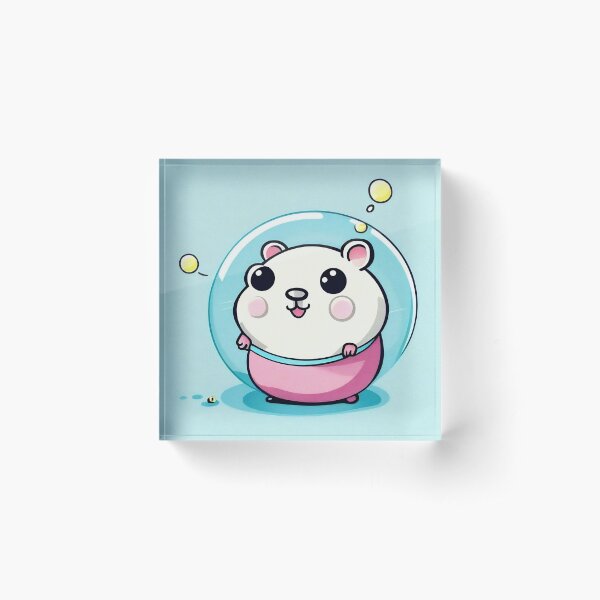Luna, der Hamster im All Acrylblock