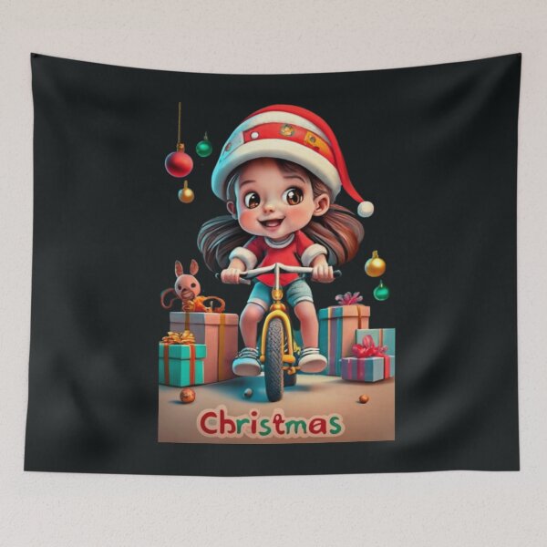 Item preview, GIRL BABY CYCLIST CHRISTMAS designed and sold by ksfashionideas.
