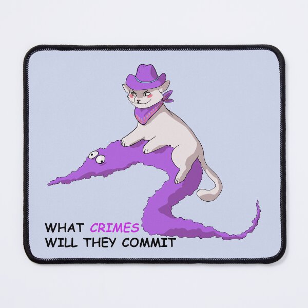 Item preview, cowboy cat and worm (purple) designed and sold by papercreatyre.