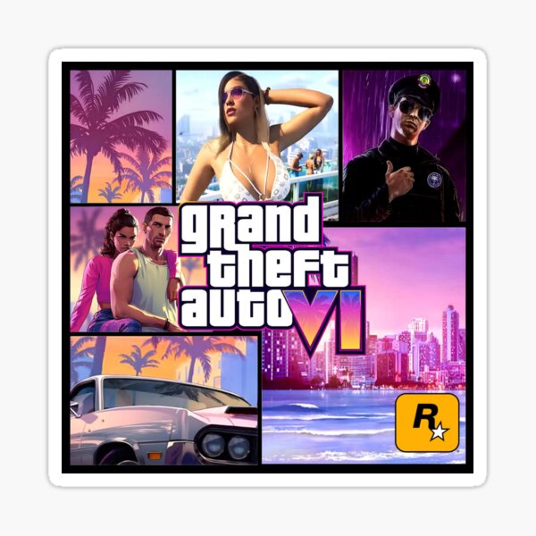 GTA6 grand theft auto VI sticker A5 size 5.8 x 8.3 inches MAFIA