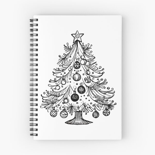 Artikelvorschau, Weihnachtsbaum-Linienzeichnung entworfen und verkauft von SW-Graphics.