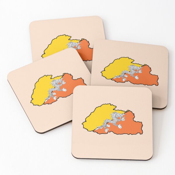 Item preview, Bhutan country shape flag designed and sold by zenithcreative.