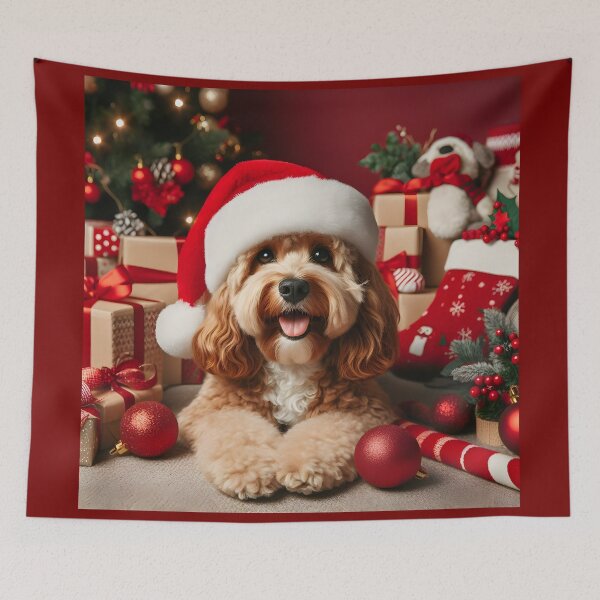 Item preview, Cockapoo Christmas Portrait designed and sold by fatbanana.