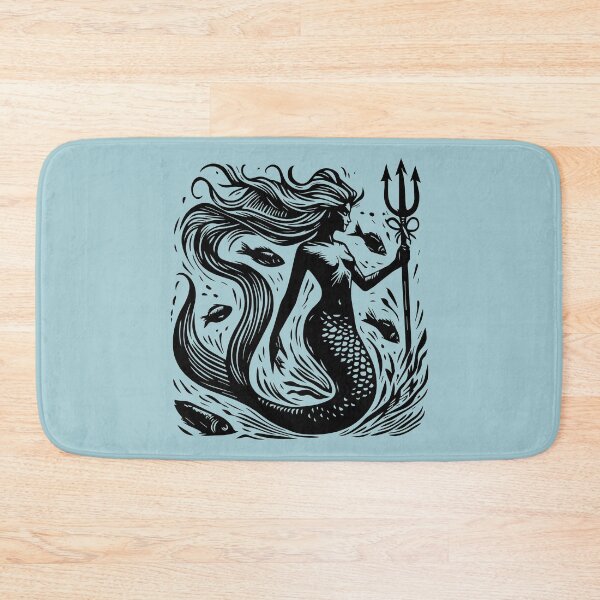 Item preview, Woodcut Mermaid  designed and sold by Texterns.