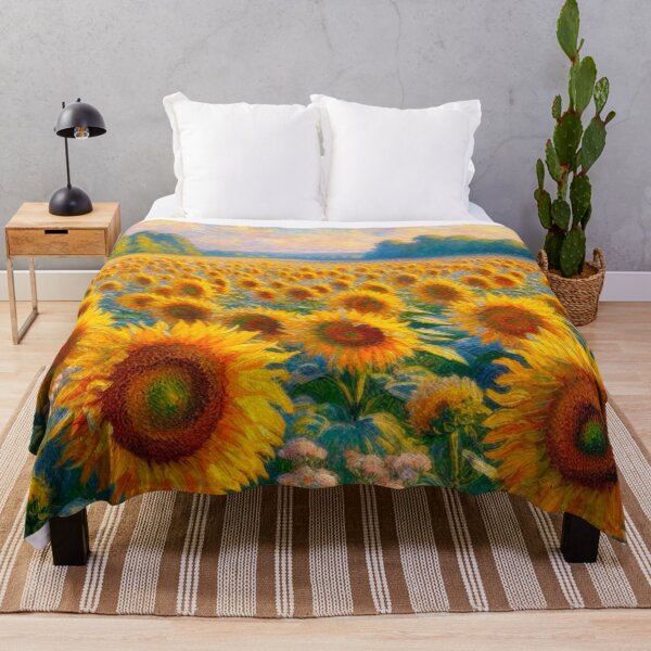 Item preview, Field of Sunflowers - Flower Field Painting designed and sold by Star-Fragment.