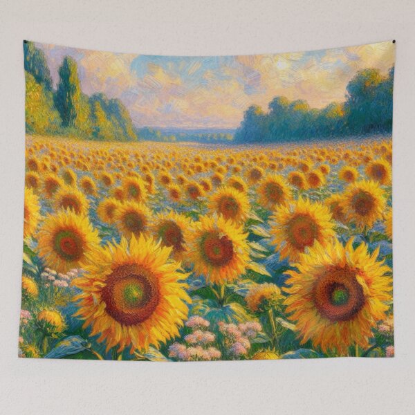 Item preview, Field of Sunflowers - Flower Field Painting designed and sold by Star-Fragment.