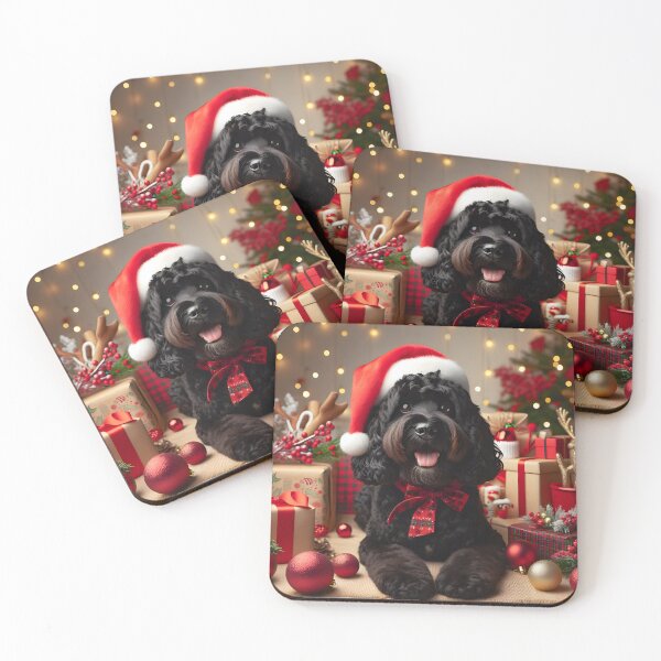 Item preview, Black Cockapoo Christmas Portrait designed and sold by fatbanana.