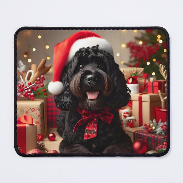 Item preview, Black Cockapoo Christmas Portrait designed and sold by fatbanana.