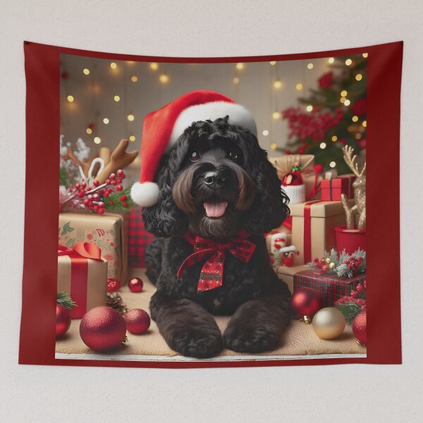 Item preview, Black Cockapoo Christmas Portrait designed and sold by fatbanana.