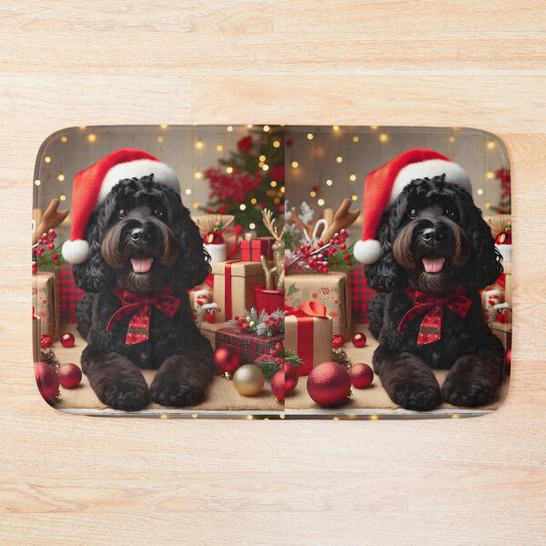 Item preview, Black Cockapoo Christmas Portrait designed and sold by fatbanana.