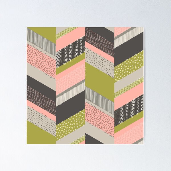 Item preview, Chevron with Textures / Rose and Green designed and sold by Markéta Stengl.
