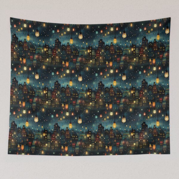 Item preview, Neonic Old Town with Christmas Lights designed and sold by Sp3ctrumOfColor.