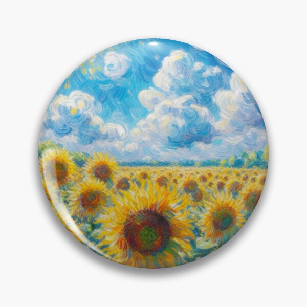 Item preview, Sunny Sunflower Field - Flower Field Painting designed and sold by Star-Fragment.